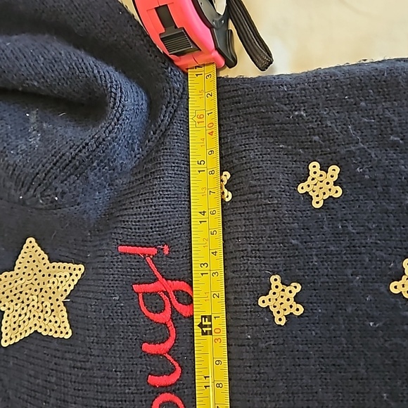 Navy Blue Bah Humpug Christmas Sweater Size S - Picture 4 of 9